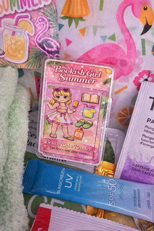 Summer Bookish Girl Limited Edition Blind Date with a Kindle Box Bundle | Includes Holographic Insert, Magnetic Grip, Dust Plug Charm, Hanging Chain Charm & More