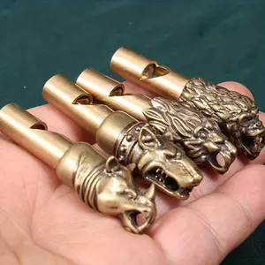 Handcrafted Solid Brass 12 Zodiac Animal Whistles - Durable Keychain Mouth Pipes for Art Display & Survival Universal Fit Dragon, Eagle, Lion, Wolf, Crocodile, Elephant, Dog, Python, Monkey, Gorilla, Rhino, Goat Designs