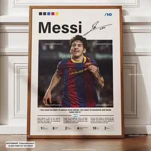 Lionel Messi Poster, Messi Barcelona, Football Print, Soccer Legend Decor, Barca Artwork, Football Wall Art, Messi Fan Gift Argentina