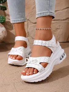 Women's Sporty Sandals Summer Outdoor Footwear, Plain Design Lightweight Comfortable Shoes for Daily Wear & Travel