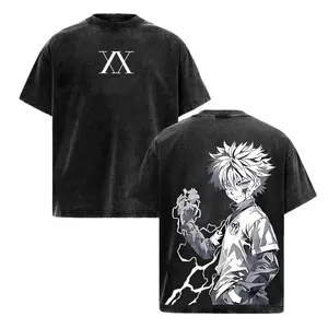 Vintage Killua Zoldyck Godspeed Assassin HxH Hunter X Hunter Oversized Graphic Tee Heavyweight Acid Wash Cotton Double Printed T Shirt Y2K Streetwear Gym Pump Cover Japanese Anime Manga Dark Aesthetic Grunge Outfits Merch Perfect Gift Top Unisex