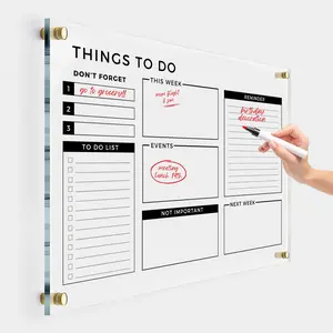 Acrylic Premium Wall Planner - Large Glass Calendar for Wall - To Do List Reminder - Large Dry Erase Board - Reusable Board for Office and Home - Dry Erase Board