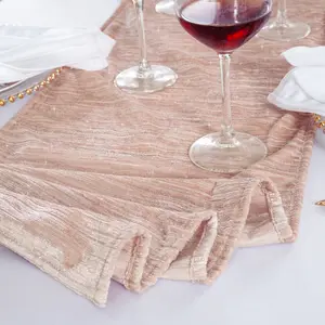 13"x108" Chenille Shimmer Metallic Jacquard Velvet Table Runner - Blush Pink/Rose Gold (1pc)