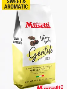 Musetti Gentile 100% Arabica Italian Coffee Beans Premium Roast – 500g / 17.6oz