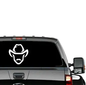 Cowboy Hat Decal Mustache Western Ranch Vaquero Truck Decal Oracal 651 Durable Alpha Auto Sticker Country Rancho Big Truck Decal