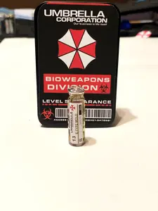 Resident Evil 7 E-Type Mold Vial - 1.5in Mini Replica - Metal Storage Tin Included