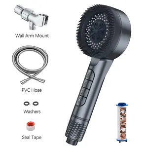 Filtered Shower Head, showerhead replacement,massage showerhead,showerfilter,High Pressure Water Flow and Multiple Spray Modes Shower Head with Filter, Power Wash for Hard Water, Showerhead with ON/OFF Switch for Pets Bath