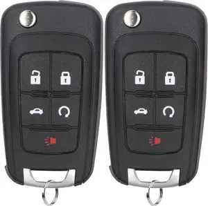Car Key Fob Keyless Entry Remote Compatible with Chevy Cruze/Camaro/Impala/Equinox/GMC Terrain/Lacrosse 2010 2011 2012 2013 2014 2015 2016 2017 Key Replacement for OHT01060512, 2-Pack(5 Buttons)