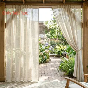 1pc UV Protection Courtyard Curtains, Fade-Resistant Drapes for Patios, Porches, Canopies, Privacy & Sunshade Decorative Curtain