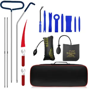 17-Piece Multi-Functional Car Repair Tool Set, Car Air Pump Wedge Tool Kit, Auto Trim Removal Tool Kit for Interior Panel Work
