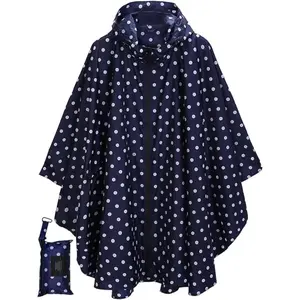 Fashion hooded rain poncho waterproof raincoat jacket with pocket for womenmenadult