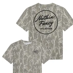 Nuthin Fancy T Shirt Black  – Mossy Oak Original Bottomland Shirt For Men Women, Soft, Comfortable, 3D Camo T Shirt, T Shirt 3D Hunting