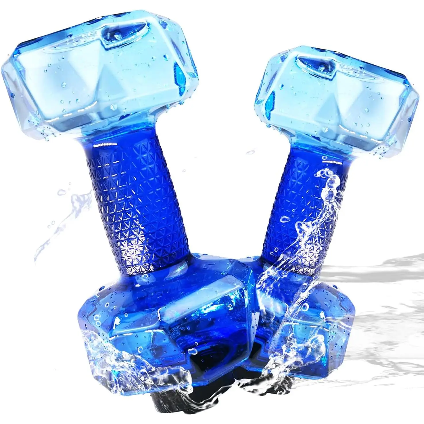 Water Weights for Pool Exercise Set of 2, Aquatic Exercise Dumbells with Non-slip Handle, PE Materials Pool Exercise Equipment for Adults Pool Fitness (Blue)