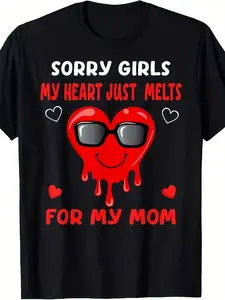 Valentine's Day Son My Heart Just Melts T-Shirt - Funny Parenting Humor Graphic Tee, Unisex Casual Shirt for Men &, Comfortable Short Sleeve Round Neck Top for Dads & Gift Idea, Casual Attire