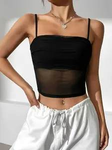 Summer Mesh Halter Top, Breathable Sleeveless Blouse, Casual Fashion for Women, Perfect for Daily Wear & Summer