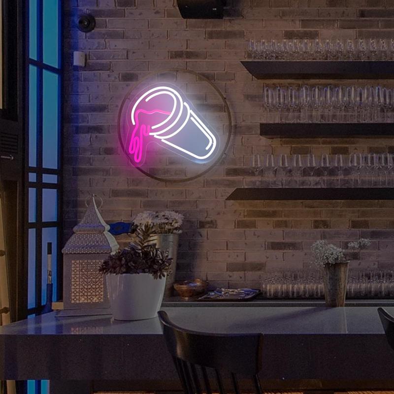 Creative Drink Design Neon Sign, USB Powered Neon LED Light, Atmosphere Neon Sign for Home Party Decoration