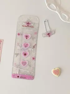 Transparent Glitter Life Four-Panel Card Holder, Memorial Ticket Storage Set, Photo Display Hanging Clip, Multi-Purpose Card Case