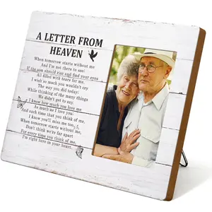 Picture Frame Wall Table Sympathy Gift Photo Frames Memorial Gifts for Loss of Mother Father Grandparents Memorial Remembrance Gift for Loss Wooden Picture Frames for Loved One In Heaven Friends