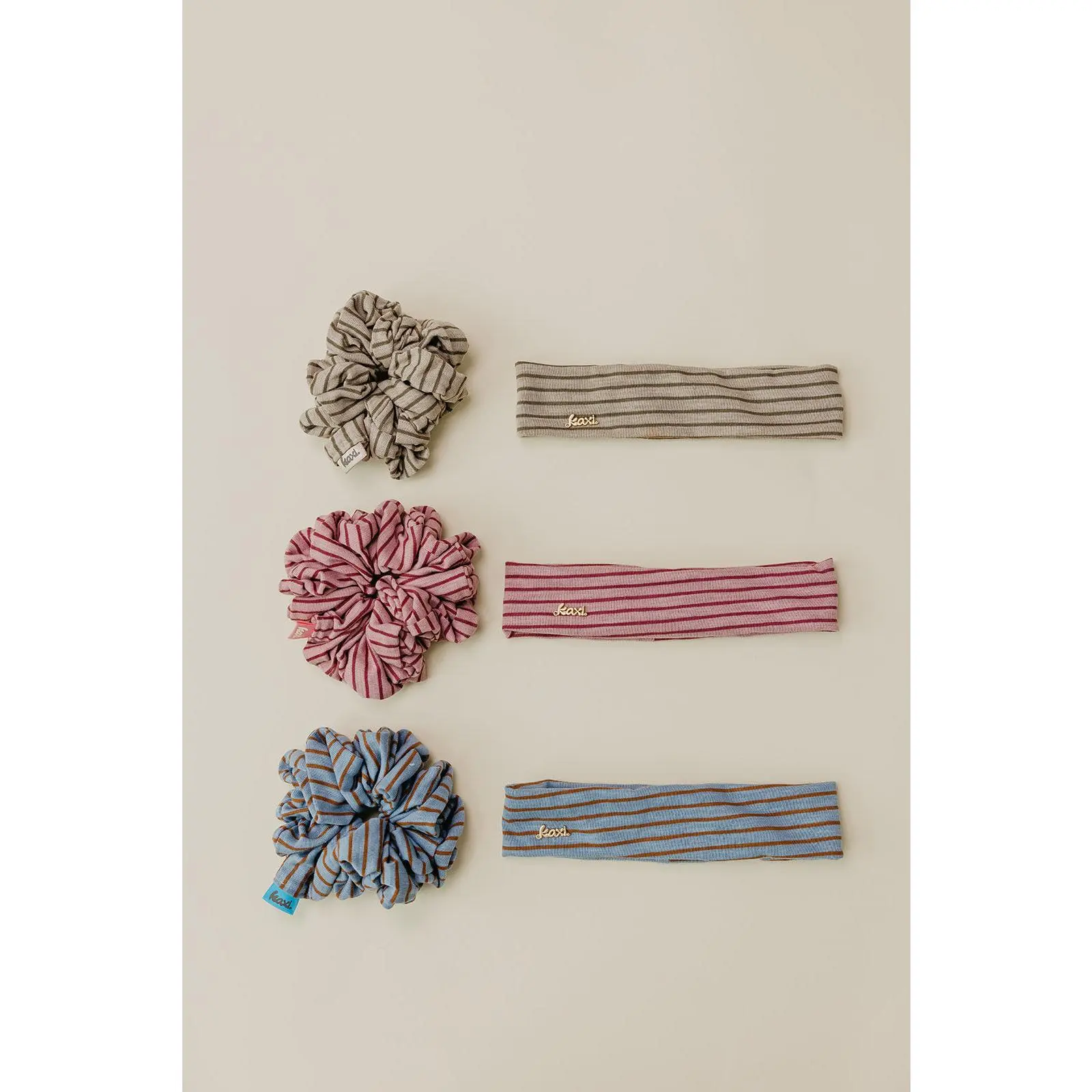 STRIPED OVERSIZED SCRUNCHIE + HEADBAND BUNDLE
