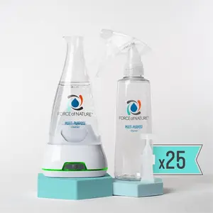 Force of Nature Extra Value Bundle Multi-Purpose Household Cleaner, Disinfectant & Deodorizer Spray - Eco-Friendly, Toxin-Free All-Purpose Natural Cleaning Supplies - Reusable Plastic Bottle, 25 Refills - Kills Mold