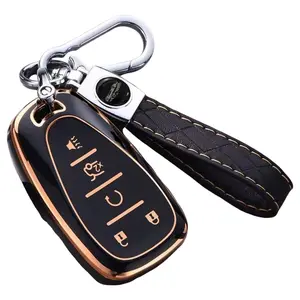 Chevrolet Key Cover with Keychain, Soft Tpu Key Case Holder, Full Protection for Equinox Malibu Traverse Blazer Camaro Impala Cruze Volt Bolt Sonic Trax Tahoe
