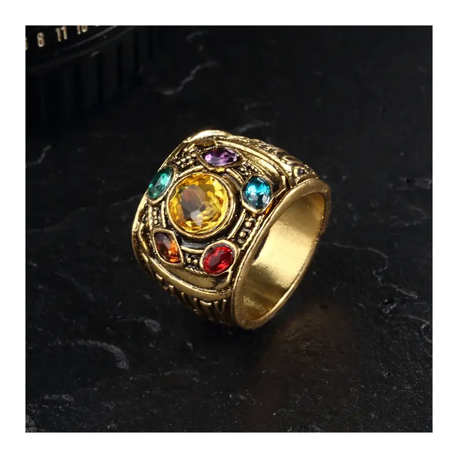 Cool New Fashion Men's Power Ring Infinity Wars Thanos Cosplay Anime Alloy Ring Jewelery Punk Gothic Hip Hop Ring Male