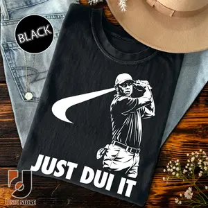 Funny Tiger Woods Mugshot Just Dui It Style Shirt, Golf T-shirt, Novelty Graphic Tee, Unisex Golfing Gift Shirt For Men And Women