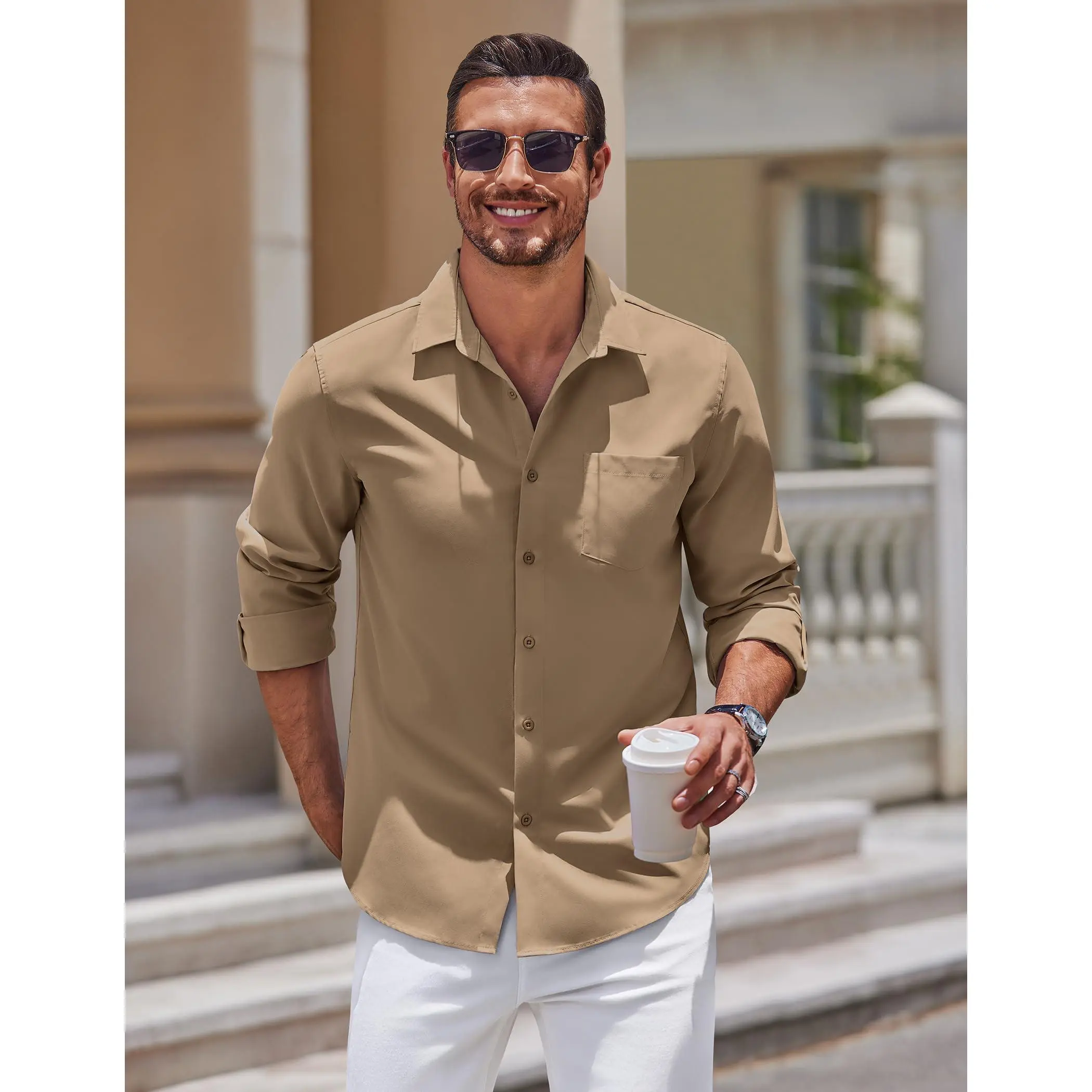 COOFANDY Mens Long Sleeve Button Down Shirts Untucked Shirts for Men Casual Dress Shirts Beach Wedding Shirts, Army Green, Large - TikTok Shop COOFANDY Mens Long Sleeve Button Down Shirts Untucked Shirts for Men Casual Dress Shirts Beach Wedding Shirts, Army Green, Large - TikTok Shop
