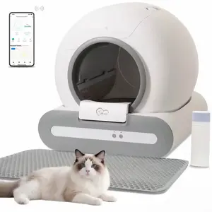 DOEL 65L Self-Cleaning Cat Litter Box App Control, ONLY Supports 2.4G WiFi w/Litter Mat&Trash Bags, Fit for Tofu & Mixed Litter