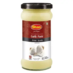 Shan - Garlic Paste, 24.69 oz (700g) - Authentic Taste from Fresh Garlic in an Airtight Glass Jar - Vegan