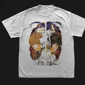 death note ryuk, light yagami, ryuk, anime merchandise tee - Vintage Graphic Tee – Unisex S-3XL – Menswear & Womenswear – Streetwear Tops – Casual Cotton Crewneck Shortsleeve T-shirt - Trending TikTok
