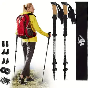 AYAMAYA Carbon Fiber Trekking Poles - Ultra-Lightweight, Collapsible & Shock-Absorbent Hiking Sticks with Ergonomic Cork Grips, Quick-Release Locks for Seamless 4-Season Adventures - Perfect for Men & Women