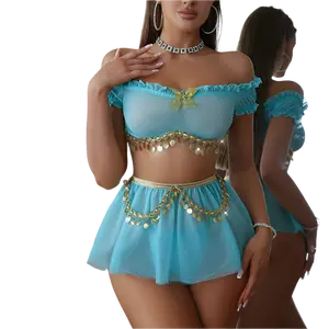 Exotic Charm Lingerie Set | Off Shoulder with Sequin Pendant