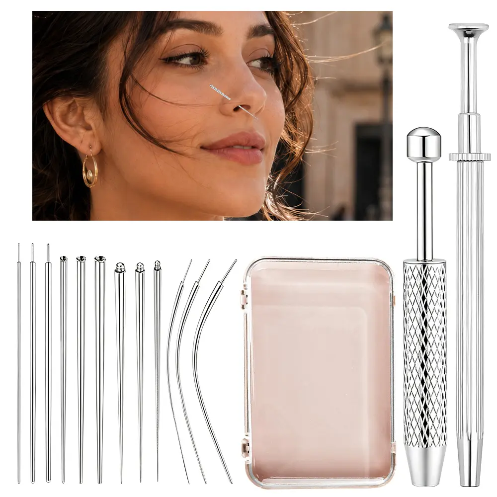 14Pcs Piercing Taper Ball Grabber Tool for Changing Jewelry - Stainless Steel Flat Back Earring Applicator Tool Piercing Kit for Ear/Nose/Eyebrow/Tongue/Navel/Nipple/Lip - Home Improvement.