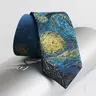 1pc Luxury Jacquard Necktie Skinny Tie with Van Gogh Starry Night Embroidery, High-End 2400 Needle Woven, Stylish Tie Design, Designer Tie with gift packaging, Unisex Tie, Artistic Gift for him& her, Styling