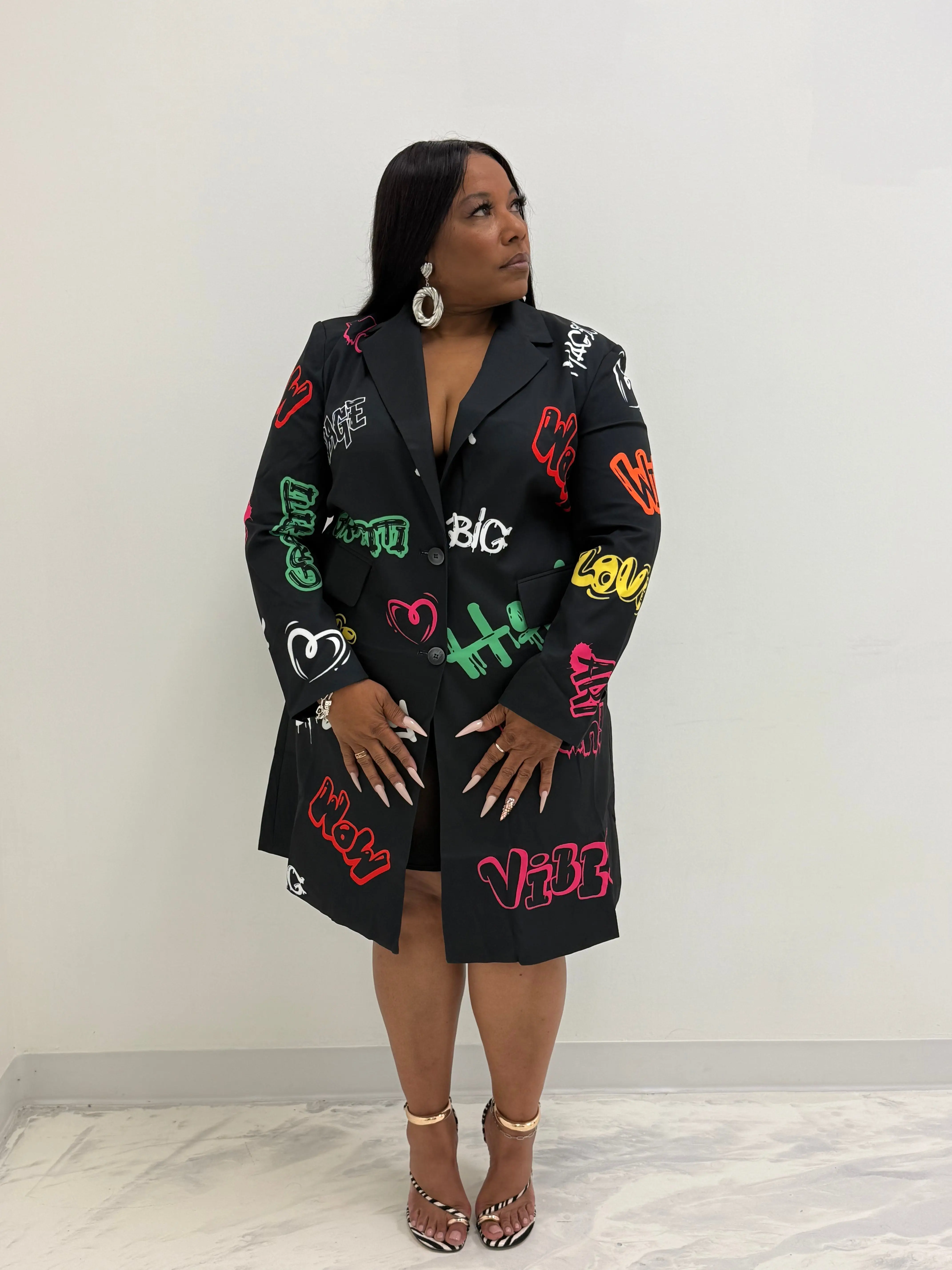 HER Black Graffiti Trench