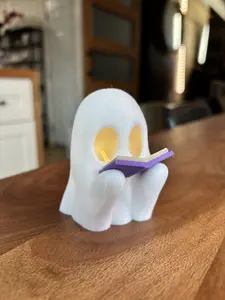 Bookish Ghost Tea Light Holder 👻📖 3D Printed Spooky Book Lover Decor Lightweight Halloween Ornaments Perfect Gift