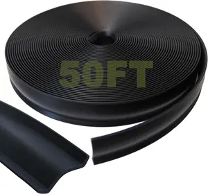 1" RV Vinyl Trim Molding Insert - 50FT RV Screw Cover Trim - Rubber Vinyl Weather Stripping Exterior - UV Resistant Corner Molding Exterior Rain Gutter & Roof Edge Trim for Trailer, Camper