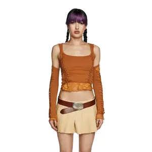 Alternative Spells Top And Gloves Set - Brown