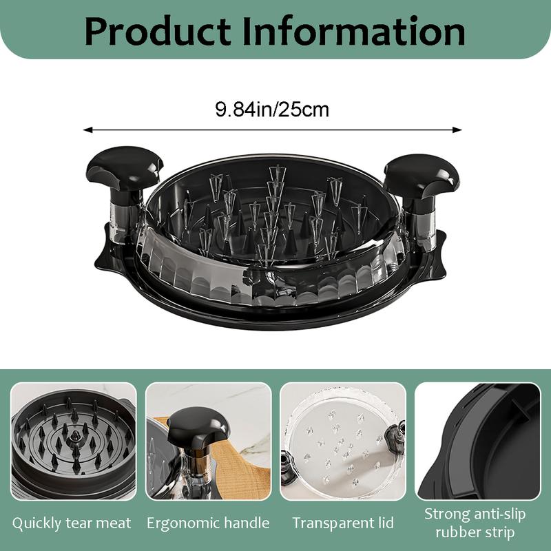 Large Chicken Breast Shredder Tool, Visible Lid Meat cutter Anti-Slip Strip, Ergonomic Handle, BPA Free, Perfect Utensils for Pork,Beef,Chicken,Kitchen Gadgets  Dishwasher Washable cook meat