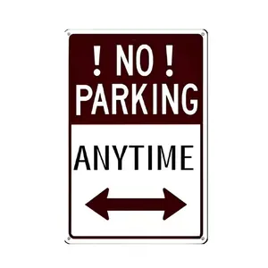 'No Parking' Sign with Arrow - 8x12 Inch Metal Sign - Rust, Water and Fade Resistant - Easy to Install for Outdoor or Indoor Use, Perfect for Driveways, Roads or Garages