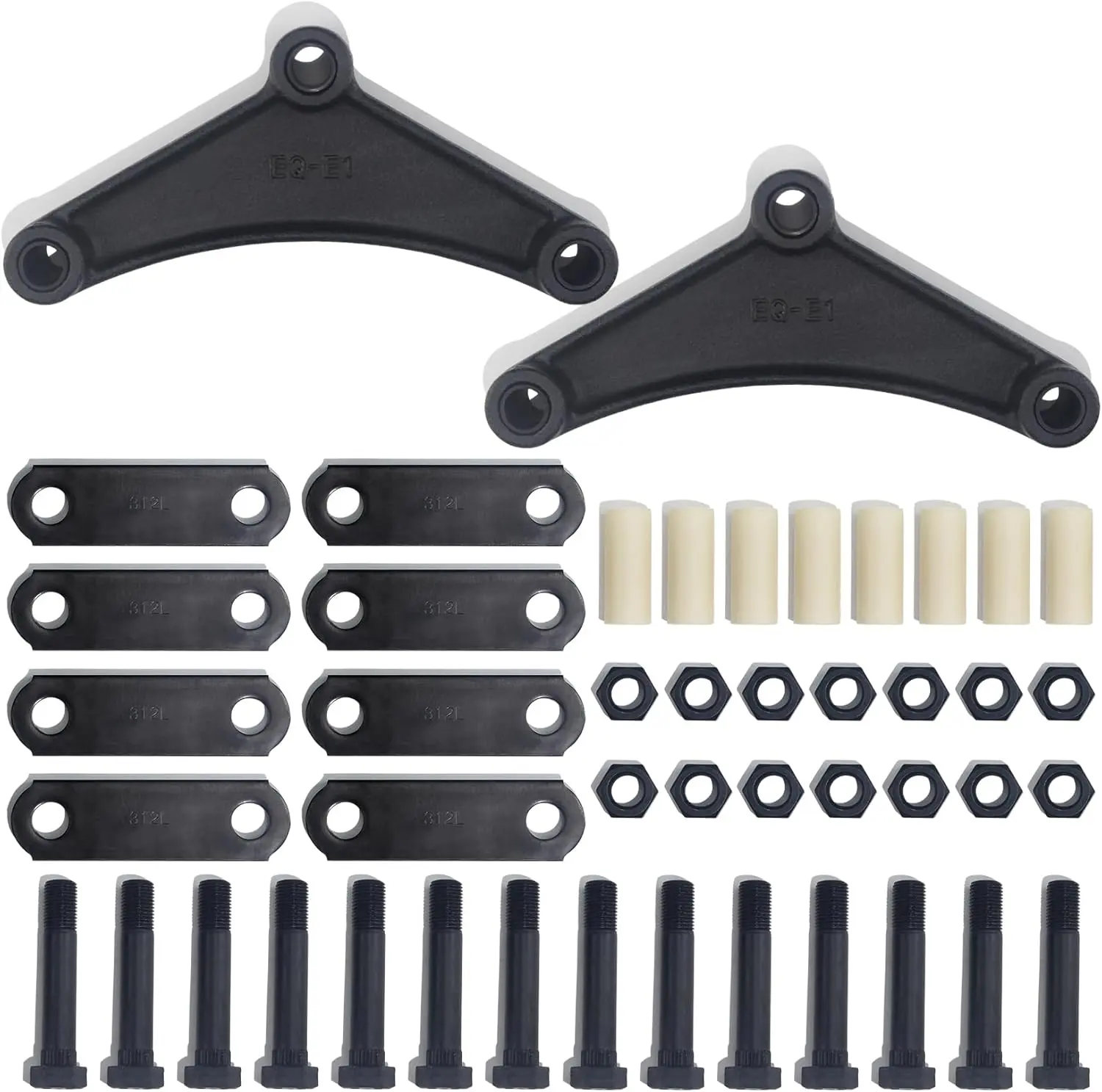 Trailer Shackle Kit, Trailer Axle Equalizer Shackle Kit, Tandem Axle Trailer Shackles Equalizers Kit for Double Eye Leaf Springs 3500 lbs-5200 lbs Axles (14  & 14 Nuts)