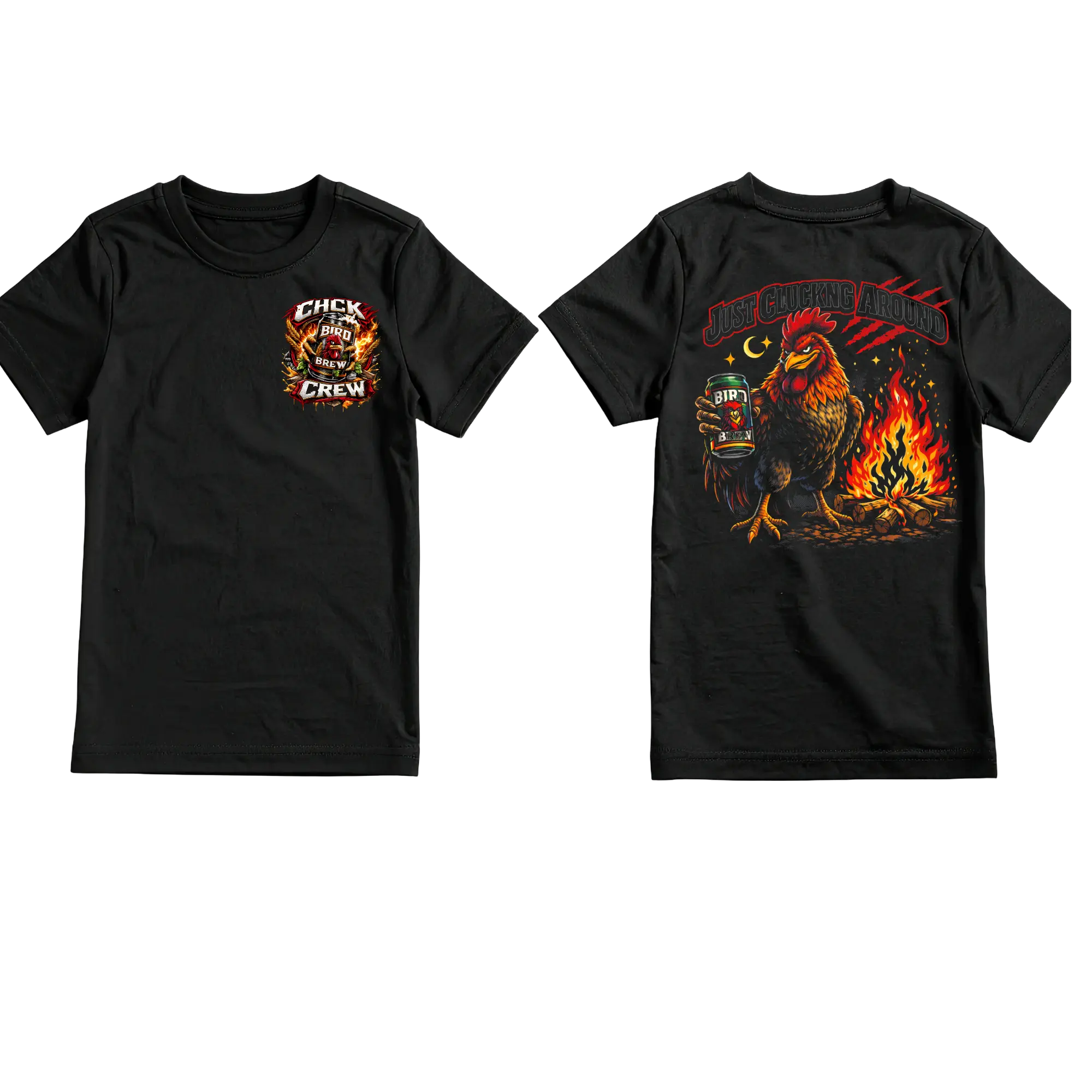 Just Clucking Around black knockout 100% Cotton T-Shirt