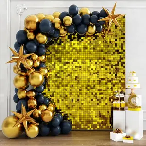 24/36pcs Shimmer Wall Backdrop Party Decorations, Shimmer Wall Panels Sequins Wall Panels for Wedding, Anniversary, Birthday, Graduations, Engagement, and Bachelorette Banners Ornaments Light Set