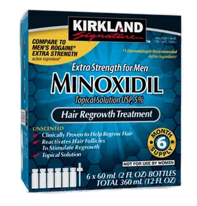 1 to 144 Months Supply Kirkland Minoxidil 5% Extra Strength Men Hair Regrowth