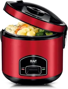 Rice Cooker 5L Electric Multifunctional Smart Rice Maker with Steamer, Keep Warm, One-Touch, Red/Black Kitchen Appliance