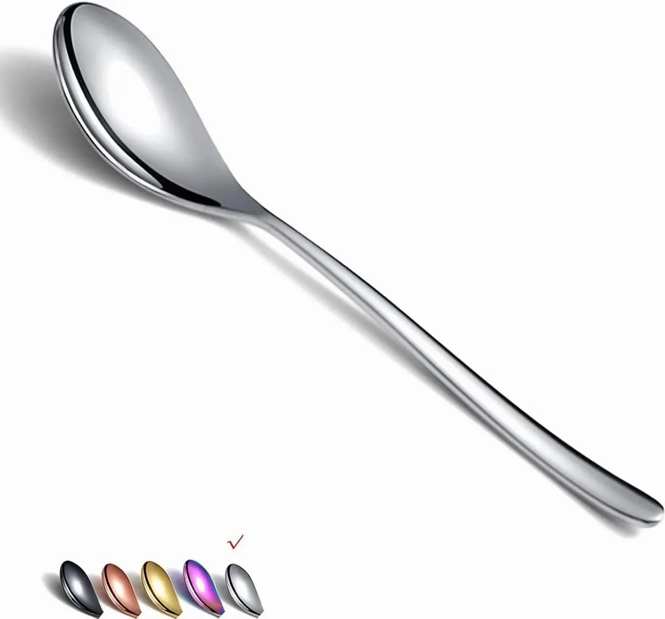 Dinner Spoons 6 Piece, 8.1'' Stainless Steel Tablespoons, Soup Spoons, Dessert Spoons, Spoons Silverware for Home, Kitchen or Restauran,Dishwasher Safe