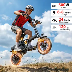 500W folding electric bike, standard, 48V 15Ah detachable lithium-ion battery, fashionable 14-inch commuter folding electric bike, original charger included as a gift