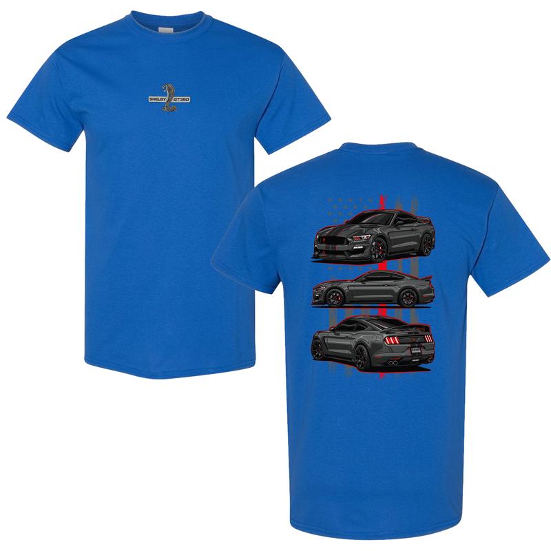 Mustang Shelby GT350 Vintage graphic Acid ed T-shirt Car Clothing Racing Shirt Sport Car Shirt Cotton Menswear Superior Tee for All-Day Comfort