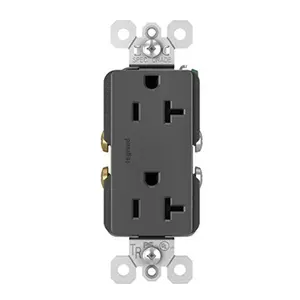 Legrand TR26352RBK radiant 20A Tamper-Resistant Duplex Outlet, Black